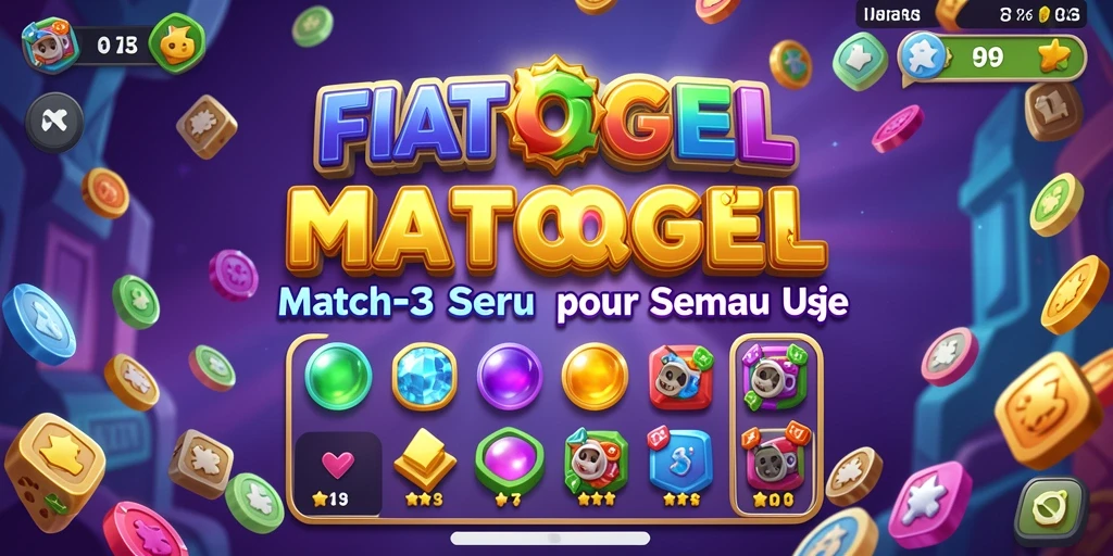 Tampilan gameplay seru di FIATOGEL yang penuh warna.