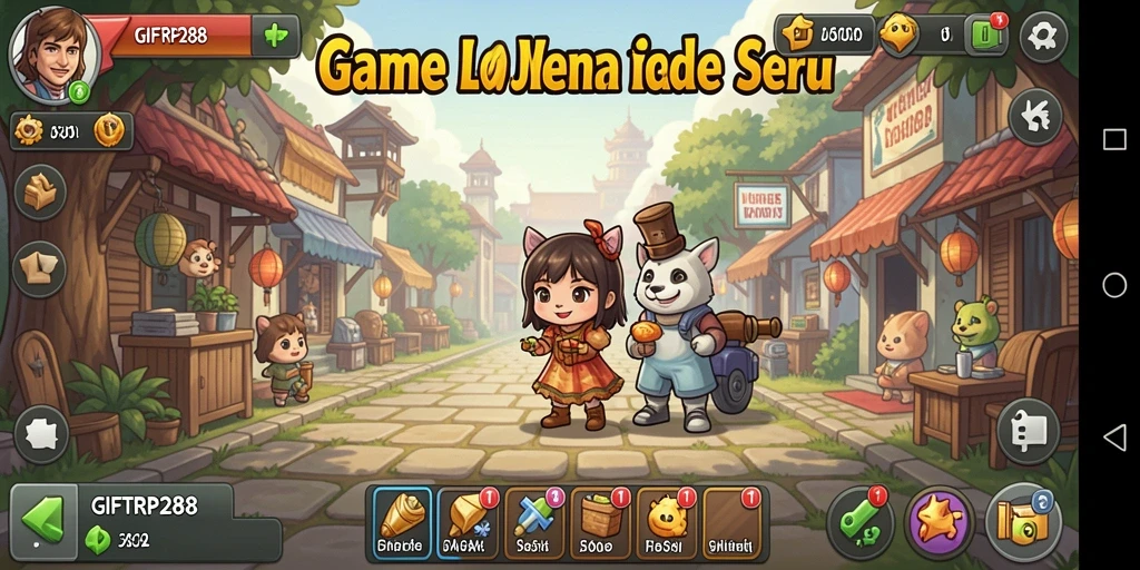 Screenshot utama GIFTRP288 menampilkan gameplay yang menarik dan membawa suasana santai.