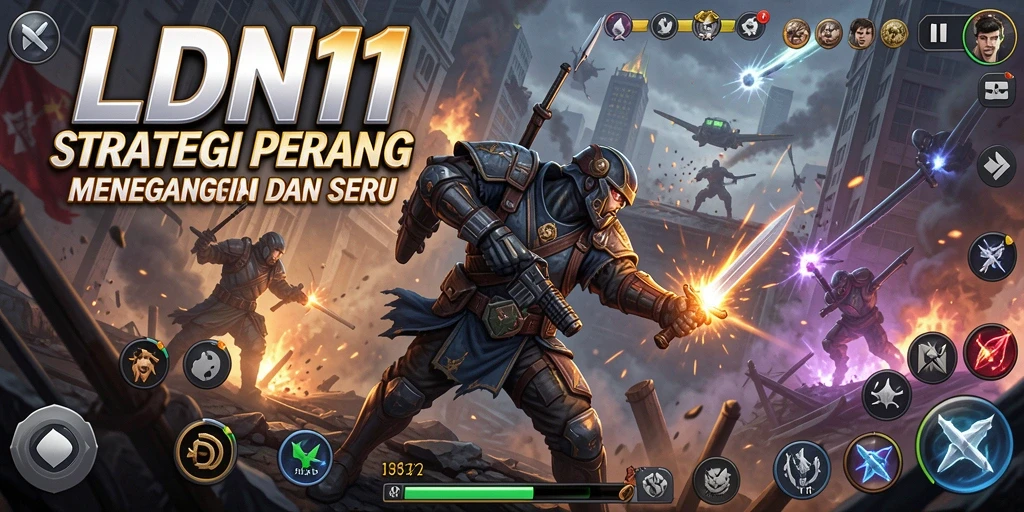 Screenshot utama LDN11 menampilkan aksi strategis dalam pertempuran epik.
