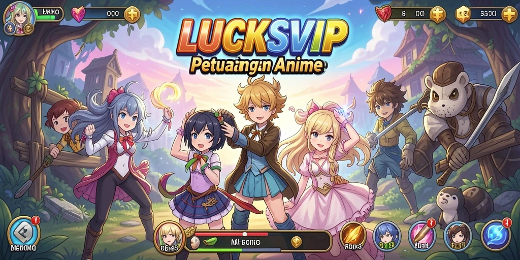 Menampilkan karakter Anime beraksi dalam gameplay seru LUCKSVIP.