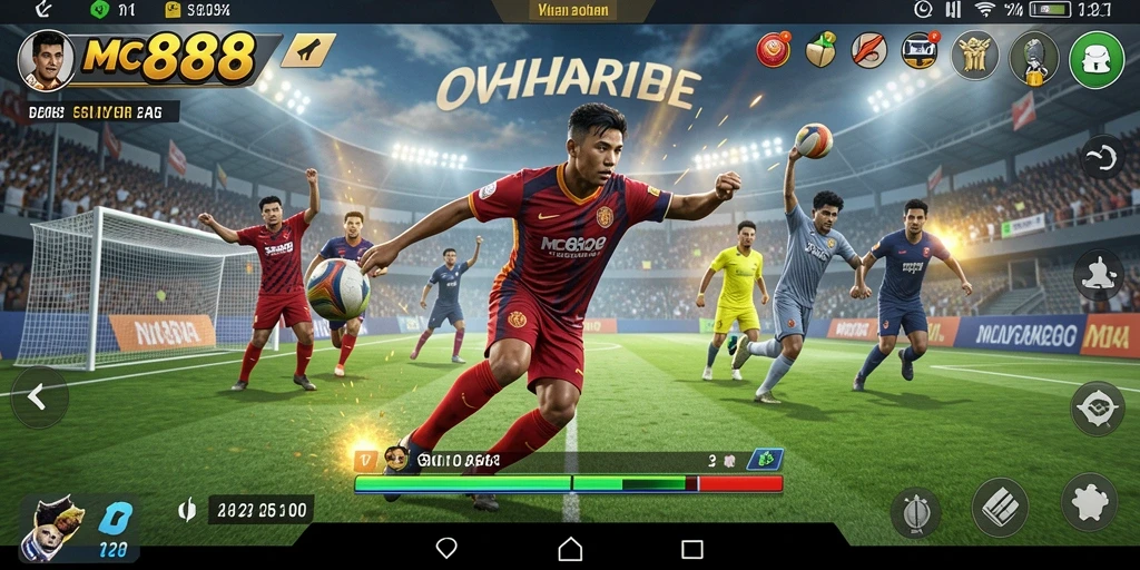 Tampilan gameplay seru MC888 dengan aksi olahraga mendebarkan.