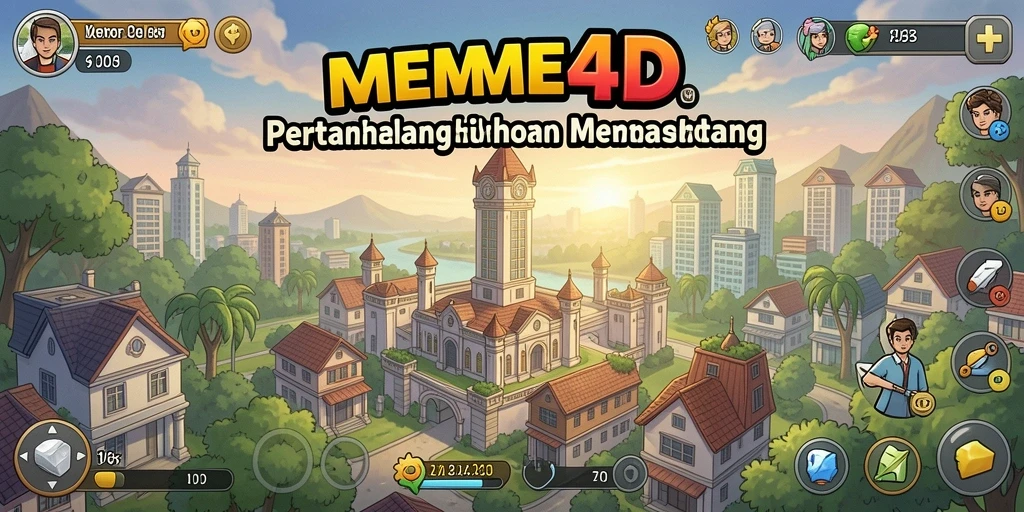 Tampilan seru gameplay Tower Defense di MEME4D.