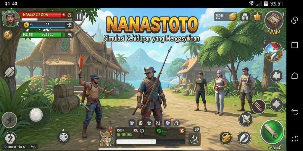 Tampilan menawan dari gameplay simulasi di NANASTOTO.