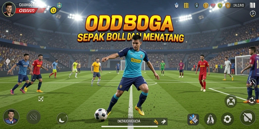 Gambaran gameplay ODDIGO saat bertanding di lapangan sepak bola.