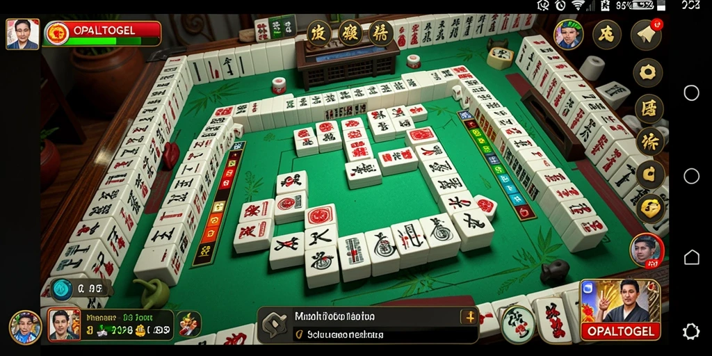Screenshot menunjukkan gameplay seru OPALTOGEL Mahjong.