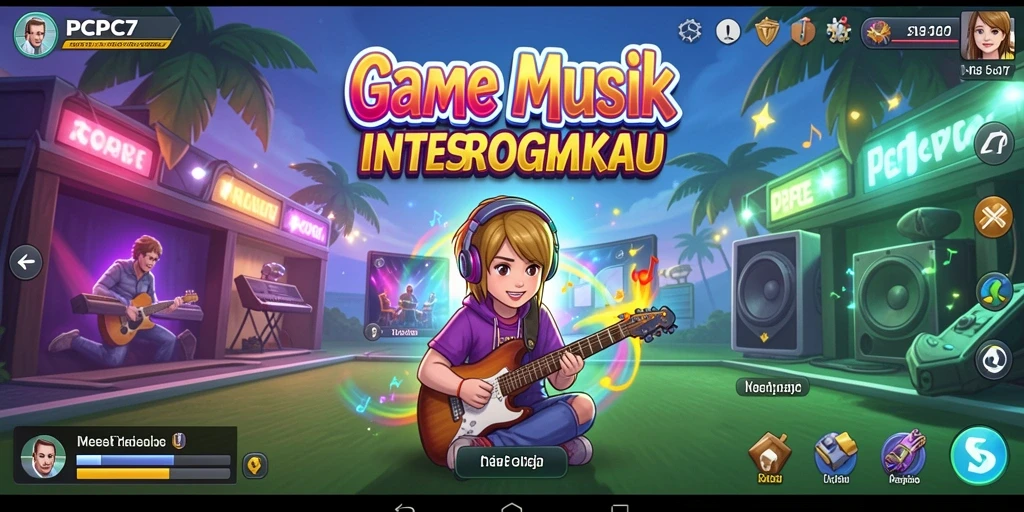 Tampilan gameplay PCPC7 yang seru dan interaktif saat memainkan musik.