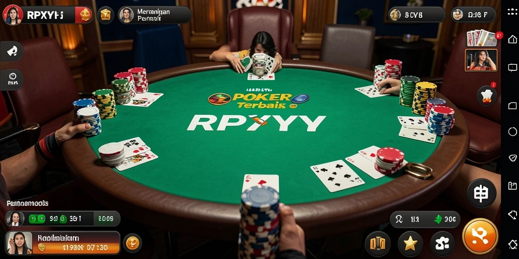 Tampilan gameplay yang menegangkan dalam permainan Poker di RPYYY.