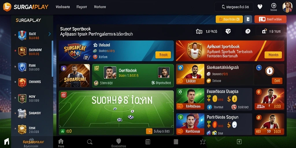 Tampilan gameplay Sportsbook dengan fitur-fitur menarik di SURGAPLAY.